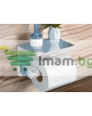 Метална поставка за тоалетна хартия с рафт за телефон